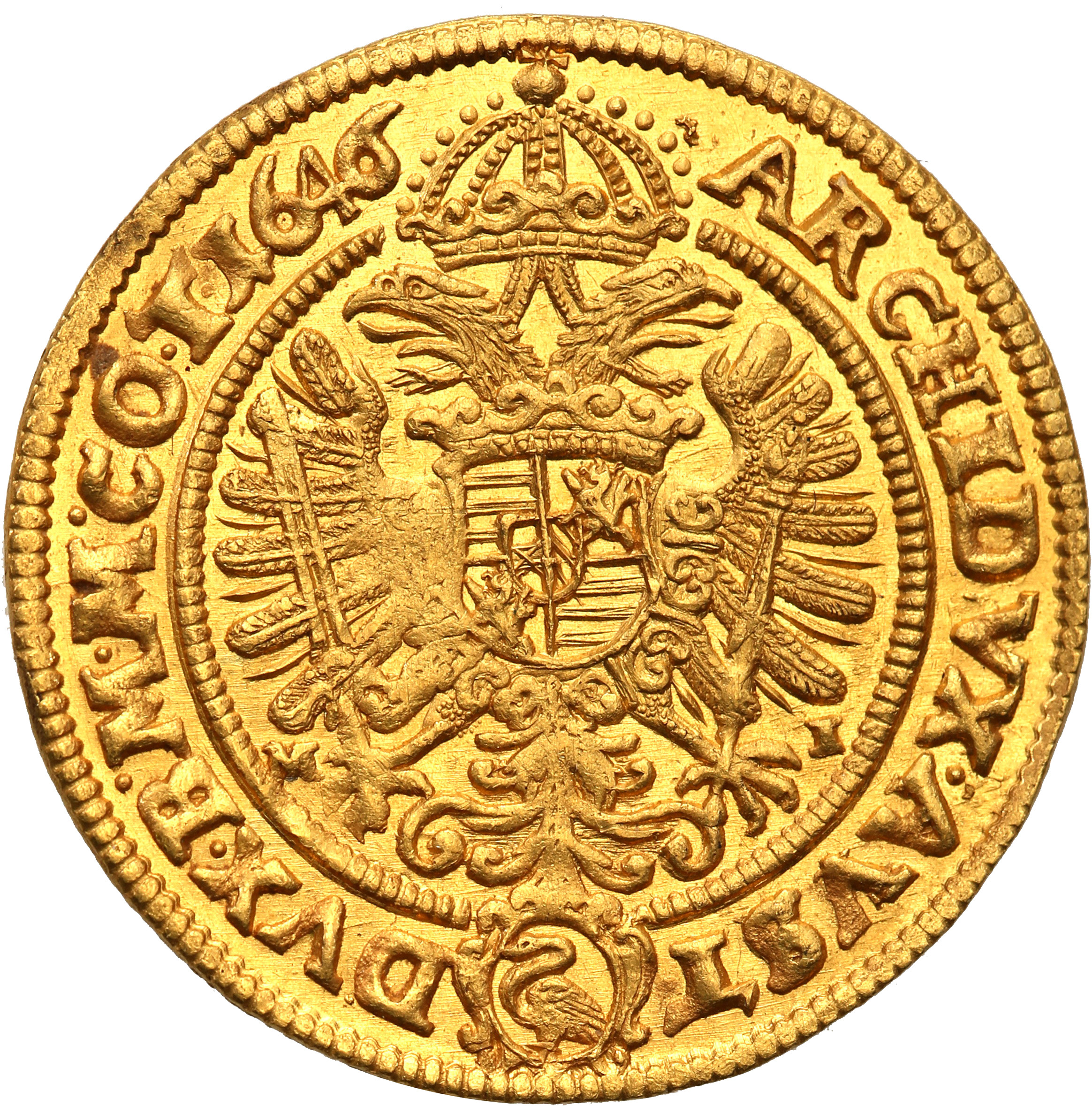 Śląsk. Ferdynand III. Dukat 1646 MI, Wrocław - RZADKOŚĆ R6